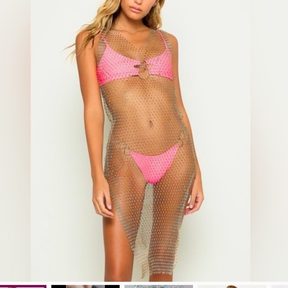 NWT BEACH BUNNY SUMMER HAUS GOOD AS GOLD COVER UP MIDI SMALL